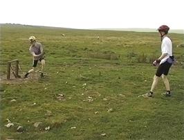 John and Oliver create their own game of Cricket to the side of Mastiles Lane